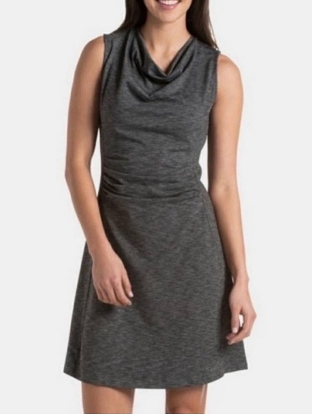 Kuhl Mova  Heathered Charcoal Sleeveless Cowl Neck Dress Size Medium